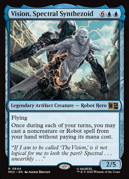 Vision, Spectral Synthezoid, Magic card MSC 644 — Marvel Super Heroes Commander set