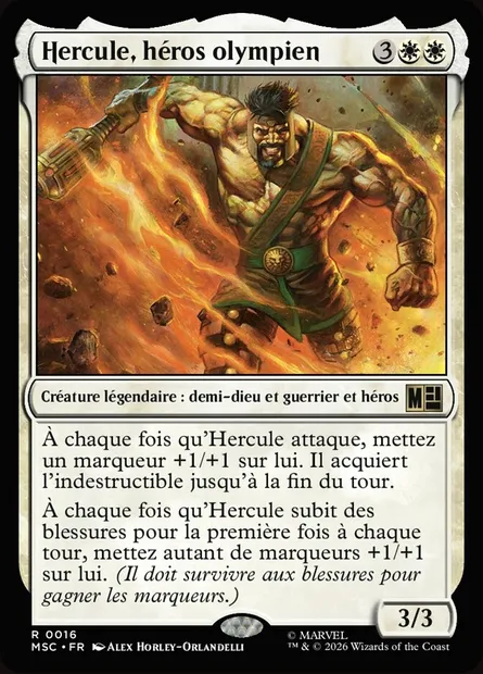 Hercule, héros olympien, carte Magic MSC 16 — extension Marvel Super Heroes Commander