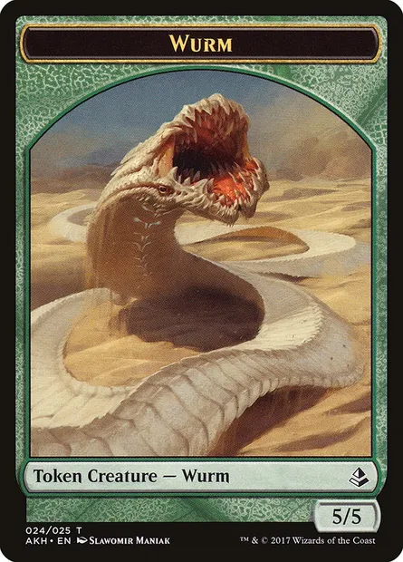Wurm, carte Magic TAKH 24 — extension Amonkhet Tokens