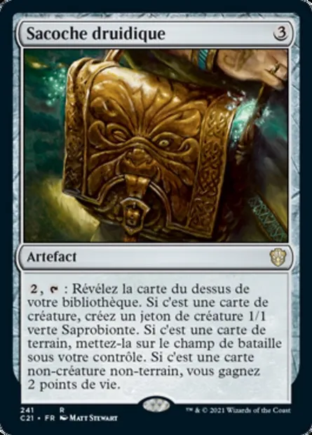 Sacoche druidique, carte Magic C21 241 — extension Commander 2021