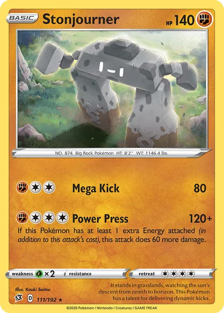 Stonjourner, Pokémon card RCL 111 — Rebel Clash set