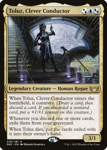 Toluz, Clever Conductor, Magic card PSNC 228p — Streets of New Capenna Promos set