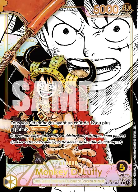 Monkey D. Luffy, carte One Piece OP17-079 — extension LES GUERRIERS LES PLUS PUISSANTS AU MONDE