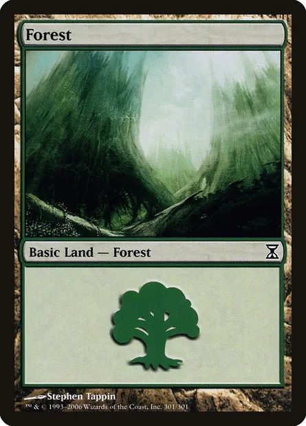 Forest, Magic card TSP 301 — Time Spiral set
