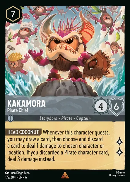 Kakamora - Pirate Chief, Disney Lorcana card CH6-172 — Azurite Sea set