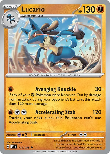 Lucario, Pokémon card SVI 114 — Scarlet & Violet set