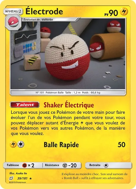 Électrode, carte Pokémon TEU 39 — extension Duo de Choc