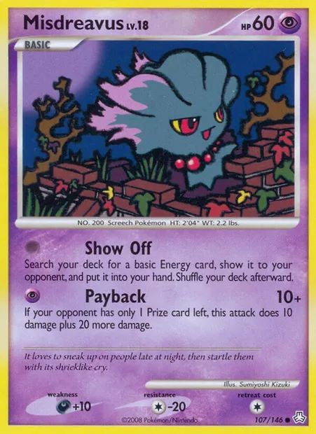 Misdreavus, Pokémon card LA 107 — Legends Awakened set