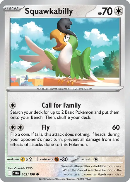 Squawkabilly, Pokémon card SVI 162 — Scarlet & Violet set