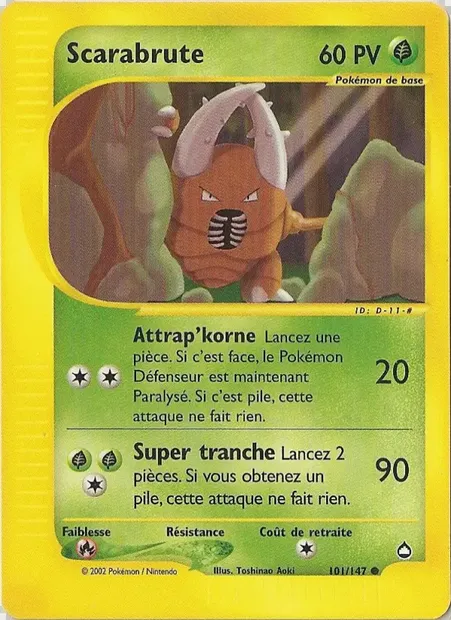 Scarabrute, carte Pokémon AQ 101 — extension Aquapolis