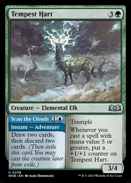 Tempest Hart // Scan the Clouds, Magic card WOE 238 — Wilds of Eldraine set