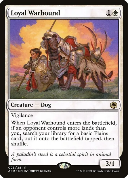 Loyal Warhound, Magic card AFR 23 — Adventures in the Forgotten Realms set