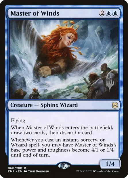 Maîtresse des vents, carte Magic PZNR 68p — extension Zendikar Rising Promos