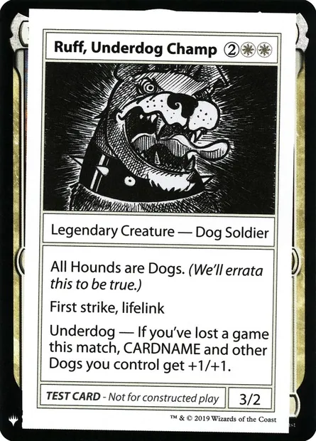 Ruff, Underdog Champ, Magic card CMB1 10 — Mystery Booster Playtest Cards 2019 set