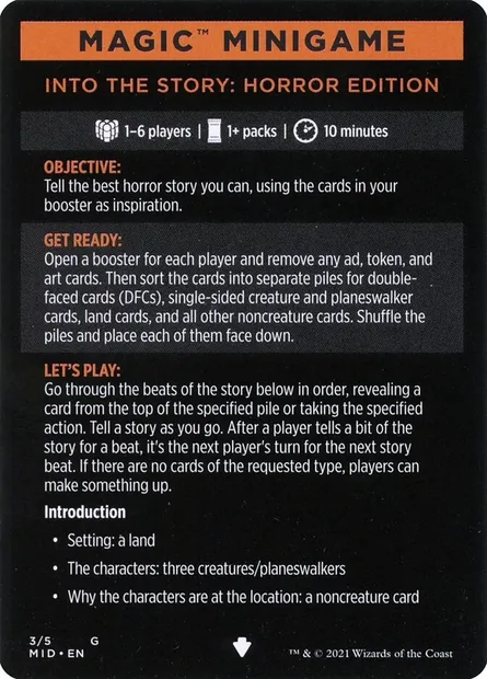 Into the Story: Horror Edition // Into the Story (cont'd), Magic card MMID 3 — Innistrad: Midnight Hunt Minigames set