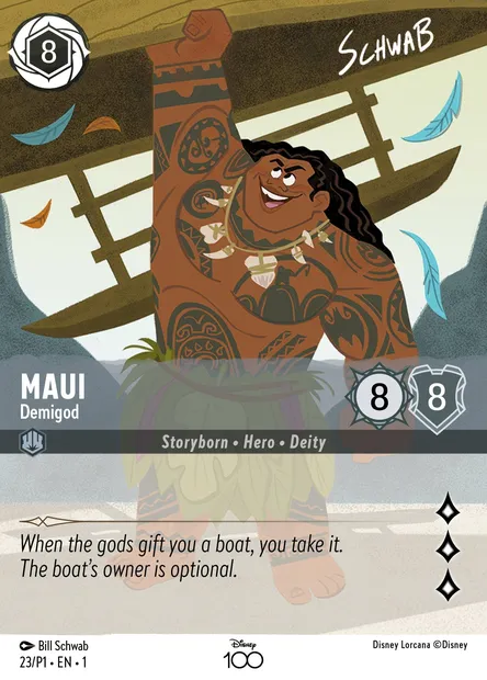 Maui - Demigod, Disney Lorcana card P1-023 — P1 set