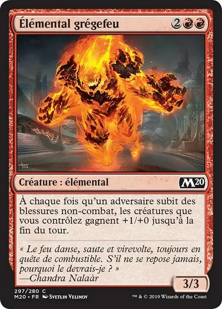 Élémental grégefeu, carte Magic M20 297 — extension Core Set 2020