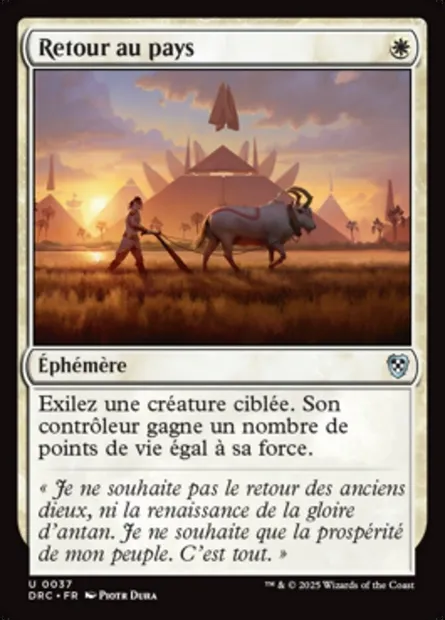 Retour au pays, carte Magic DRC 37 — extension Aetherdrift Commander