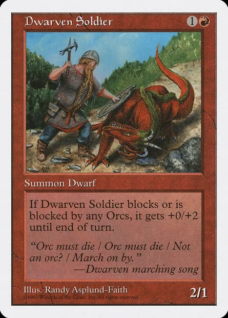 Soldat nain, carte Magic 5ED 221 — extension Cinquième Edition