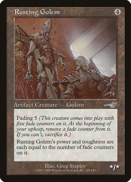 Golem rouillant, carte Magic NEM 138 — extension Némésis