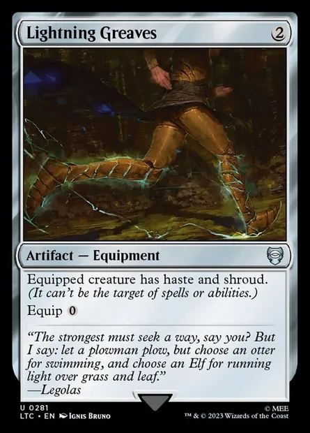 Lightning Greaves, Magic card LTC 281 — Tales of Middle-earth Commander set
