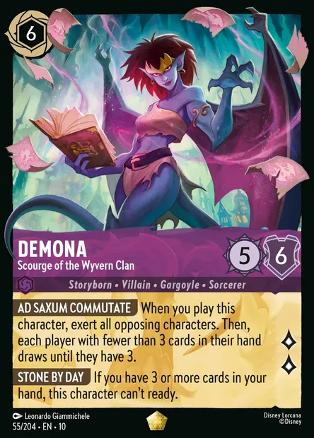 Demona - Scourge of the Wyvern Clan, Disney Lorcana card CH10-055 — Whispers in the Well set