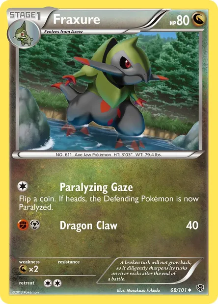 Fraxure, Pokémon card PLB 68 — Plasma Blast set