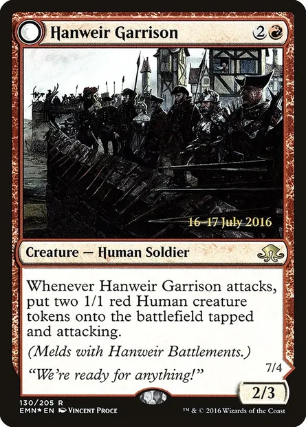 Hanweir Garrison, Magic card PEMN 130s — Eldritch Moon Promos set
