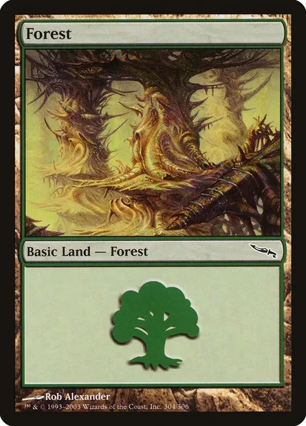 Forest, Magic card MRD 304 — Mirrodin set