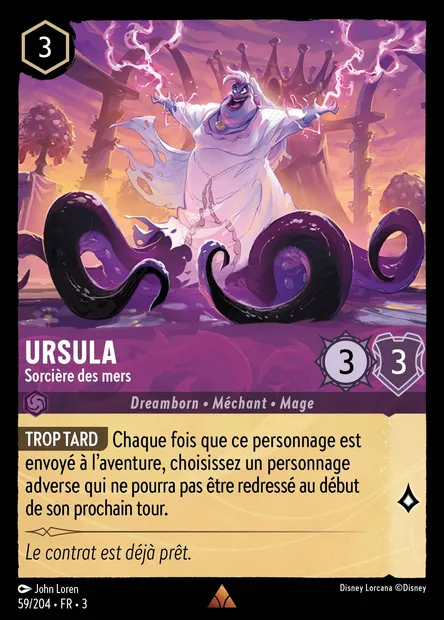 Ursula - Sorcière des mers, carte Disney Lorcana CH3-059 — extension Les Terres d'Encres