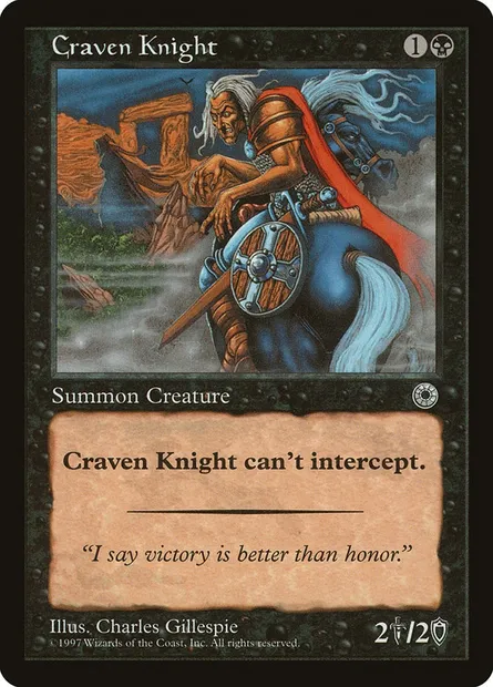 Craven Knight, Magic card POR 85 — Portal set