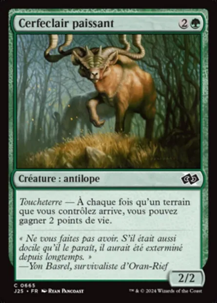 Cerfeclair paissant, carte Magic J25 665 — extension Foundations Jumpstart