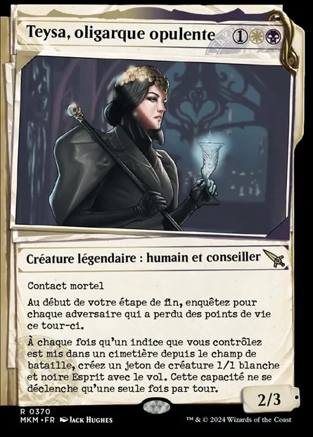 Teysa, oligarque opulente, carte Magic MKM 370 — extension Murders at Karlov Manor
