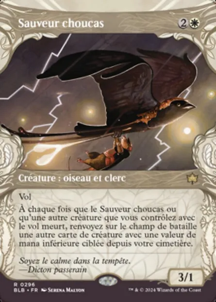 Sauveur choucas, carte Magic BLB 296 — extension Bloomburrow