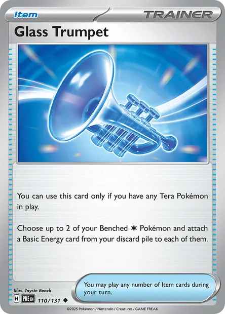 Glass Trumpet, Pokémon card PRE 110 — Prismatic Evolutions set