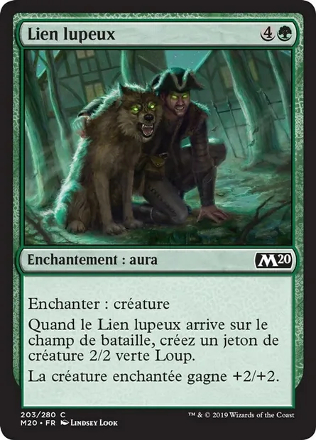Lien lupeux, carte Magic M20 203 — extension Core Set 2020