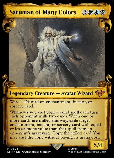 Saruman le Multicolore, carte Magic LTR 674 — extension Le Seigneur des Anneaux : chroniques de la Terre du Milieu