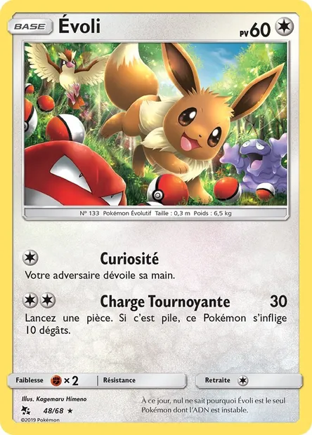 Évoli, carte Pokémon HIF 48 — extension Destinées Occultes