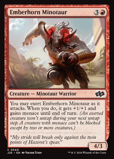 Emberhorn Minotaur, Magic card J25 540 — Foundations Jumpstart set