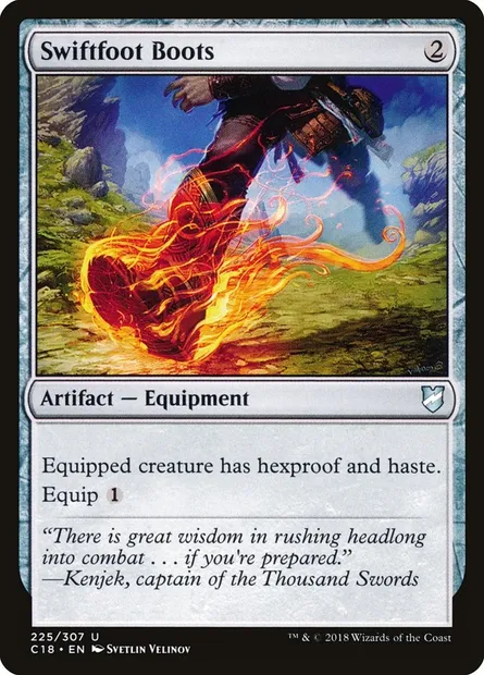 Swiftfoot Boots, Magic card C18 225 — Commander 2018 set