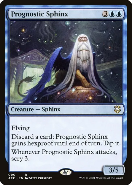 Prognostic Sphinx, Magic card AFC 90 — Forgotten Realms Commander set