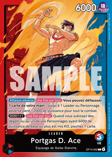Portgas D. Ace, carte One Piece OP13-002 — extension SUCCESSEURS