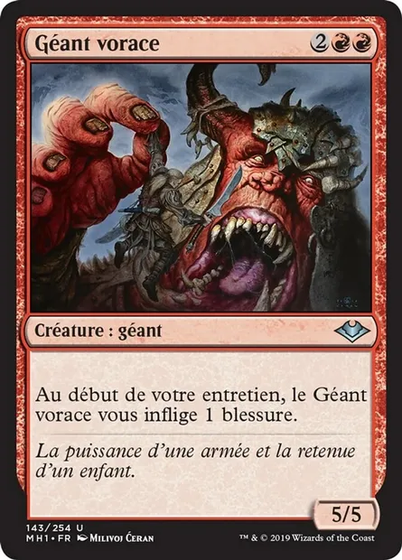 Géant vorace, carte Magic MH1 143 — extension Horizons du Modern