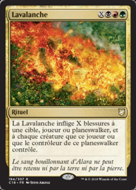 Lavalanche, carte Magic C18 184 — extension Commander 2018
