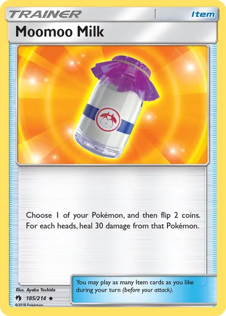 Moomoo Milk, Pokémon card LOT 185 — Lost Thunder set