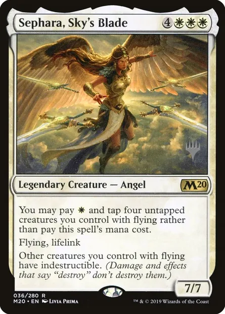 Sephara, Sky's Blade, Magic card PM20 36p — Core Set 2020 Promos set