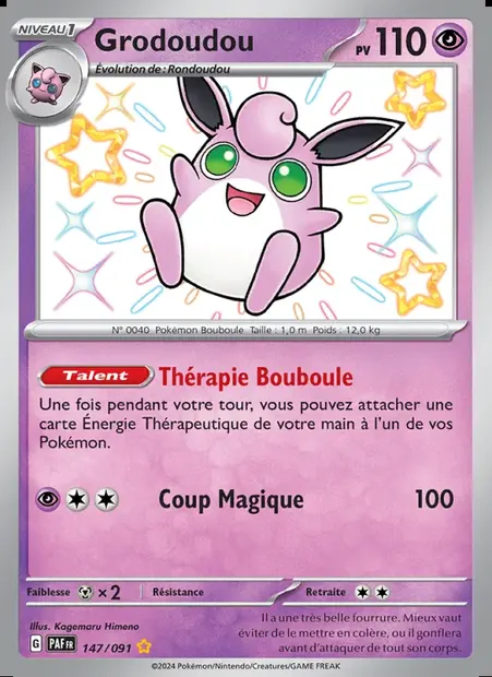 Grodoudou, carte Pokémon PAF 147 — extension Destinées de Paldea
