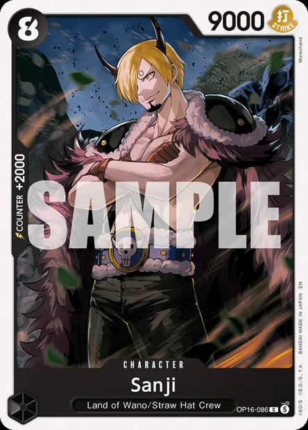 Sanji, One Piece card OP16-086 — THE TIME OF BATTLE set