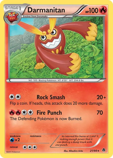 Darmanitan, Pokémon card EPO 21 — Emerging Powers set