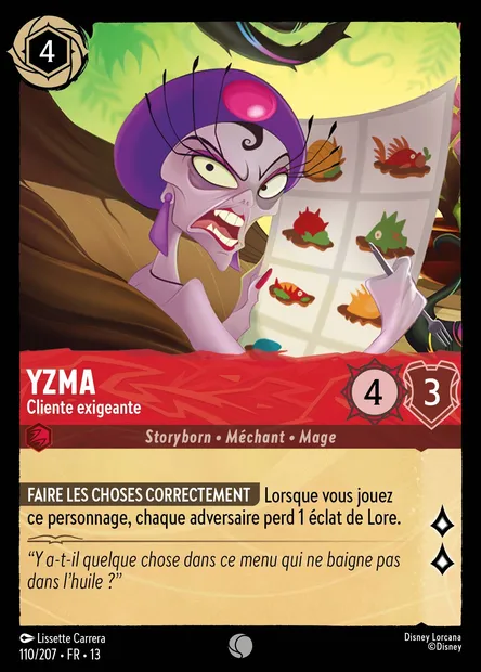 Yzma - Cliente exigeante, carte Disney Lorcana CH13-110 — extension Invasion Epineuse!